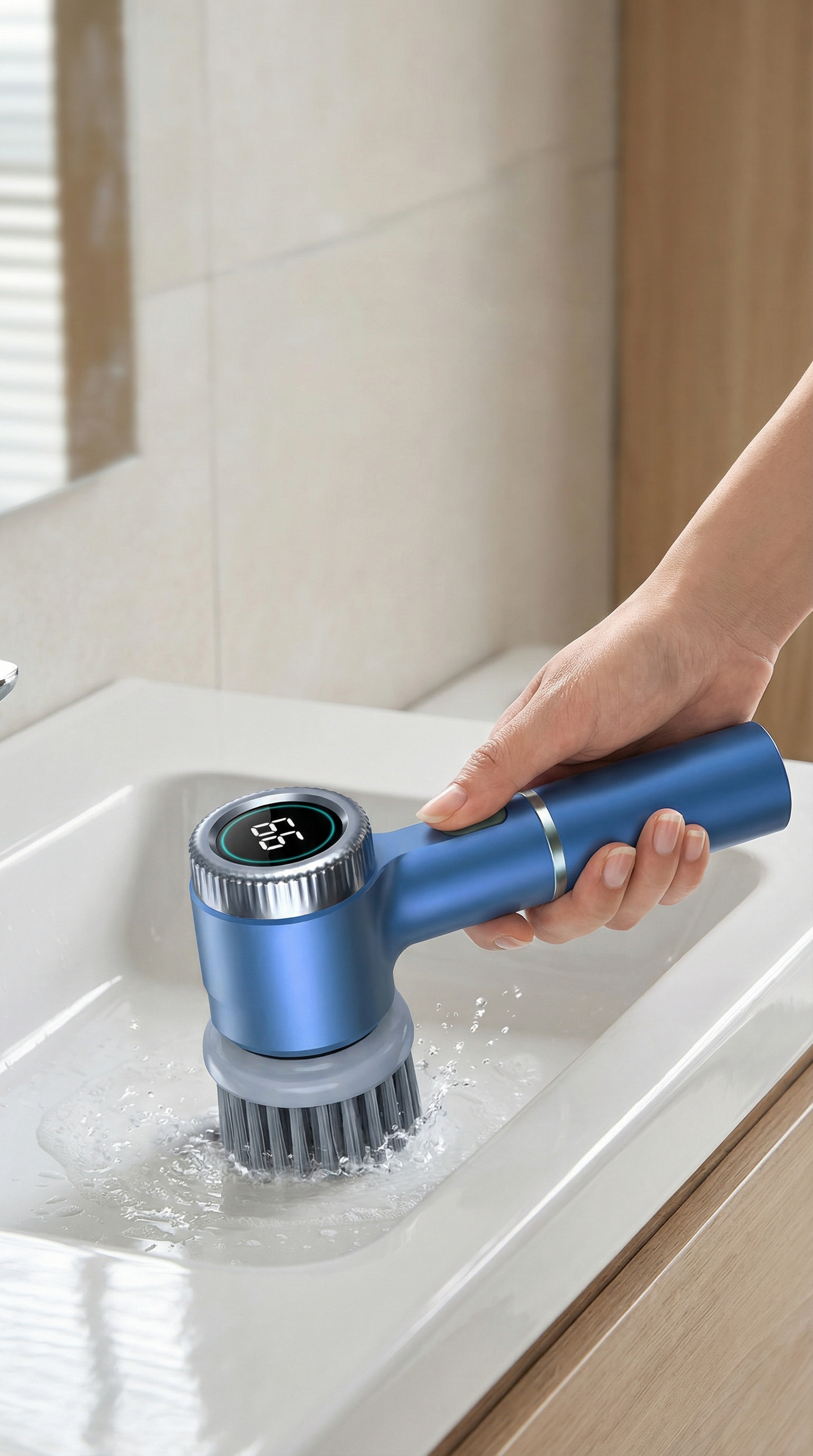 Set curățenie: perie wireless + 2 lavete microfibră